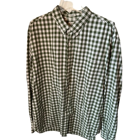 J Crew Long Sleeve Olive Green/Ivory Men's XXL Shirt Classic Fit‎ - Picture 2 of 8